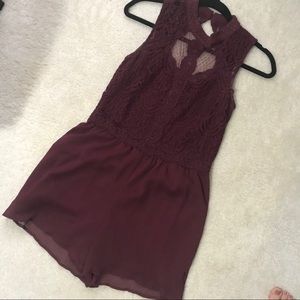 Burgundy Romper